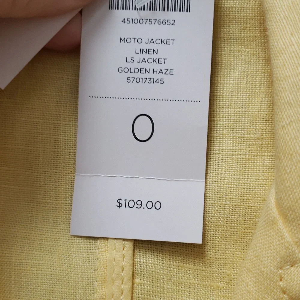 Chico's Sunny Yellow Moto Jacket - Picture 2 of 6